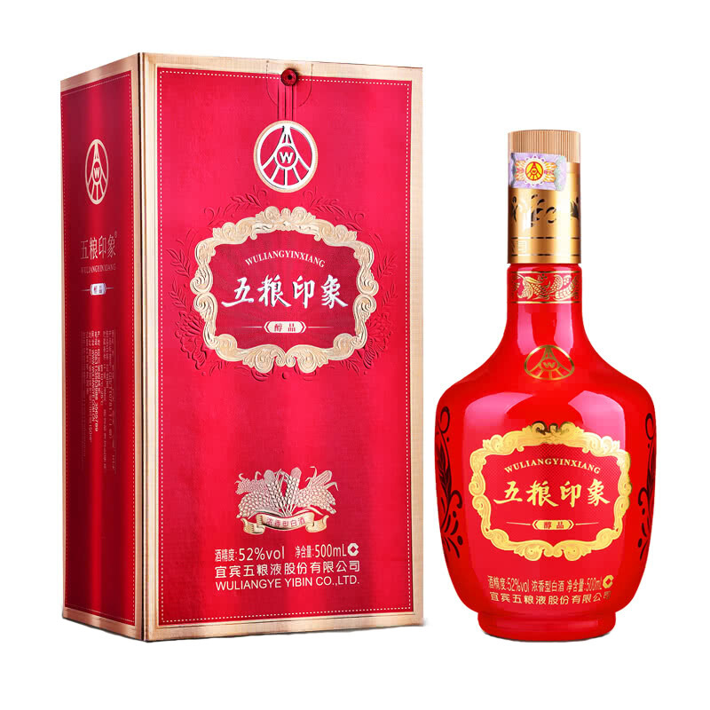 五粮液股份公司出品 五粮印象醇品 52度浓香型白酒 500ml