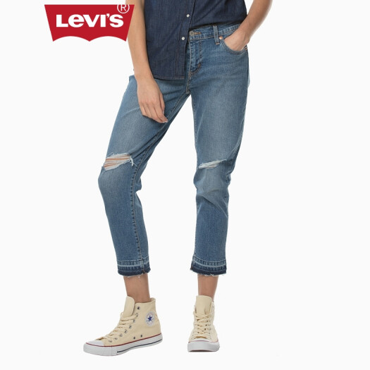 levi's李维斯女士男友风中腰牛仔九分裤52353-0002levis 牛仔色