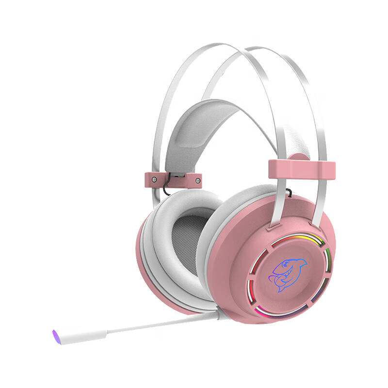 斗鱼 粉色RGB电竞耳机