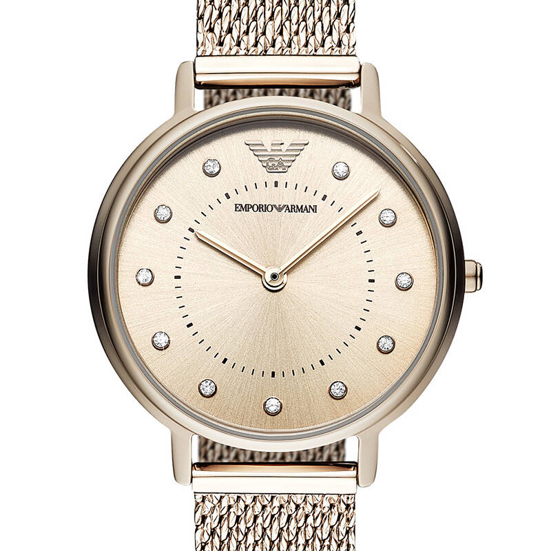 阿玛尼女表满天星镶钻时尚休闲钢带手表