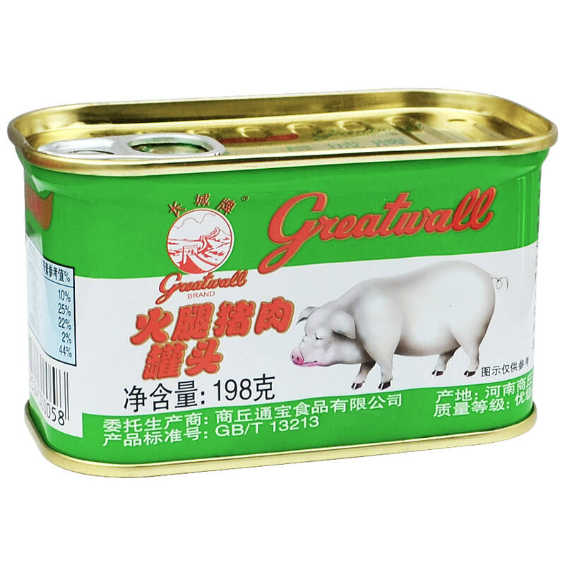 长城午餐肉 小白猪火腿猪肉罐头