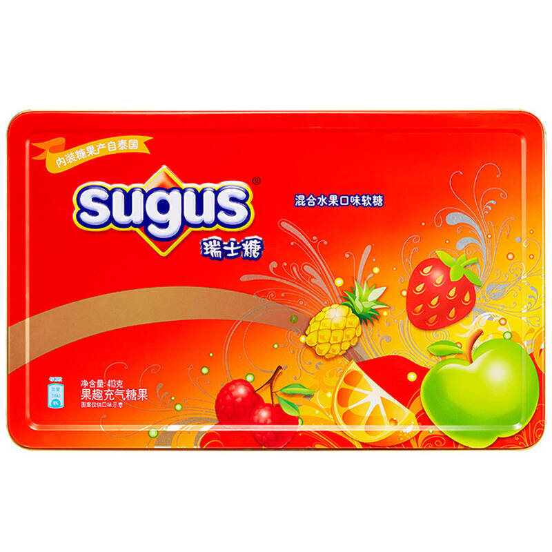 瑞士糖混合水果口味软糖罐装图片