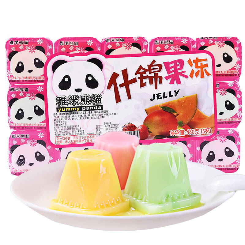 雅米熊猫 什锦味椰果果冻图片