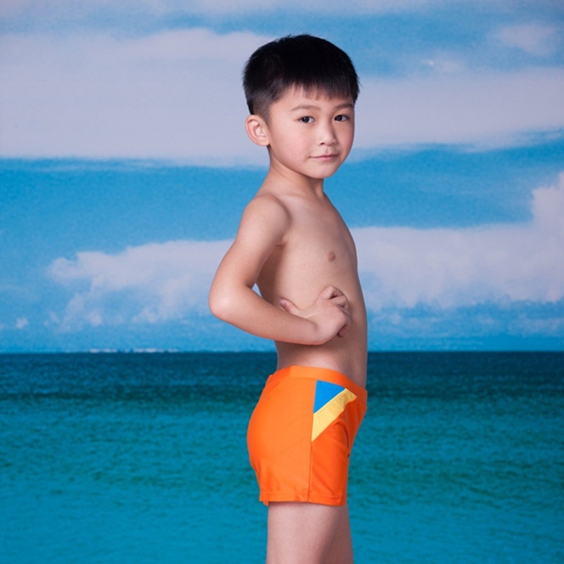 奇海(qihai) 84512-5 儿童平角游泳裤高弹力小男孩泳衣m号橘色