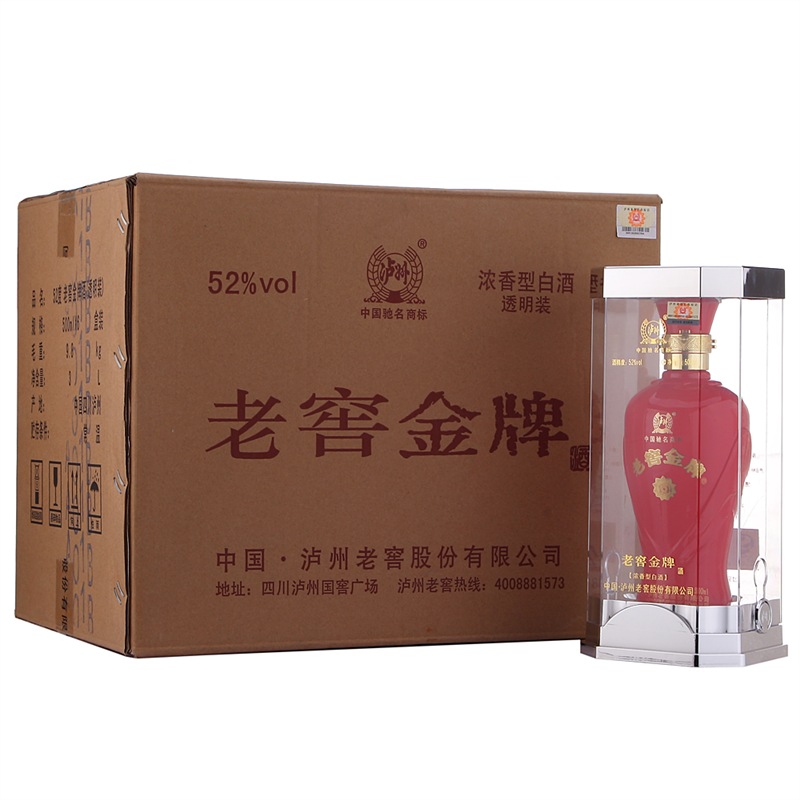 泸州老窖金牌(水晶盒) 52度 500ml*6瓶【图片 价格 品牌 评论】-京东