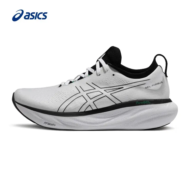 亚瑟士ASICS跑步鞋男鞋缓震运动鞋回弹耐磨跑鞋GEL-NIMBUS 25【YS】 白色/黑色(常规款) 43.5,降价幅度19.1%