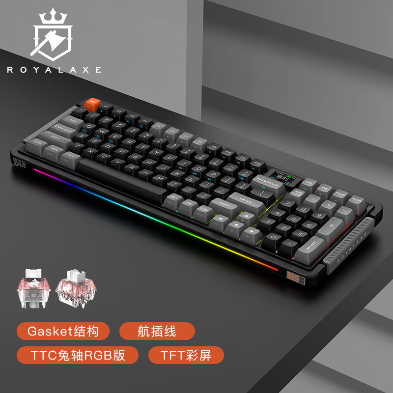 御斧L98无线机械键盘，gasket结构TTC兔轴RGB版