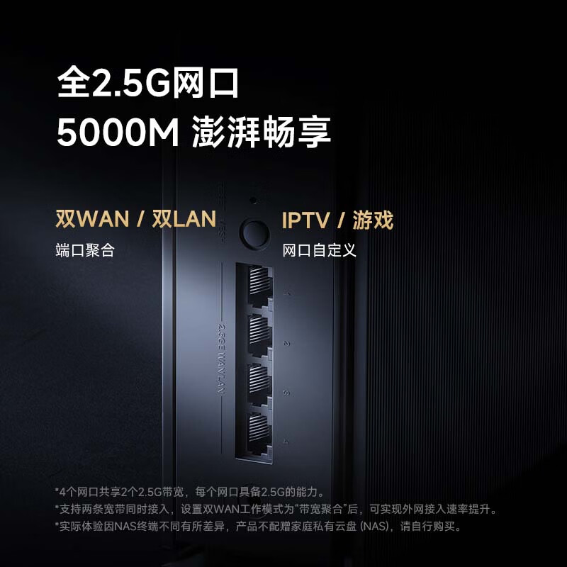 小米路由器6500 Pro，4个自适应全2.5G网口，支持715个设备在线