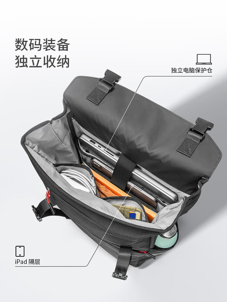 tomtoc几何双肩包，时尚轻便大学生单品