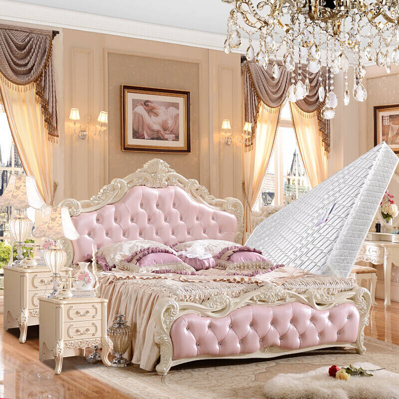尊范欧式卧室家具雕花公主婚床图片