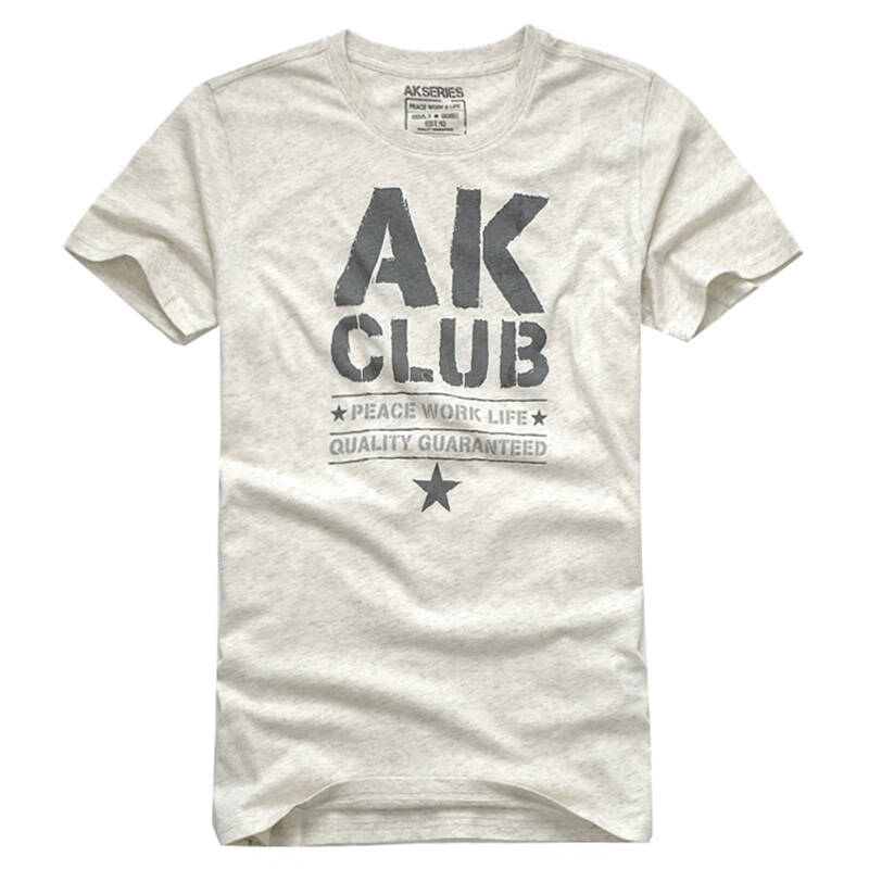 AK花棉圆领男士短袖T恤图片