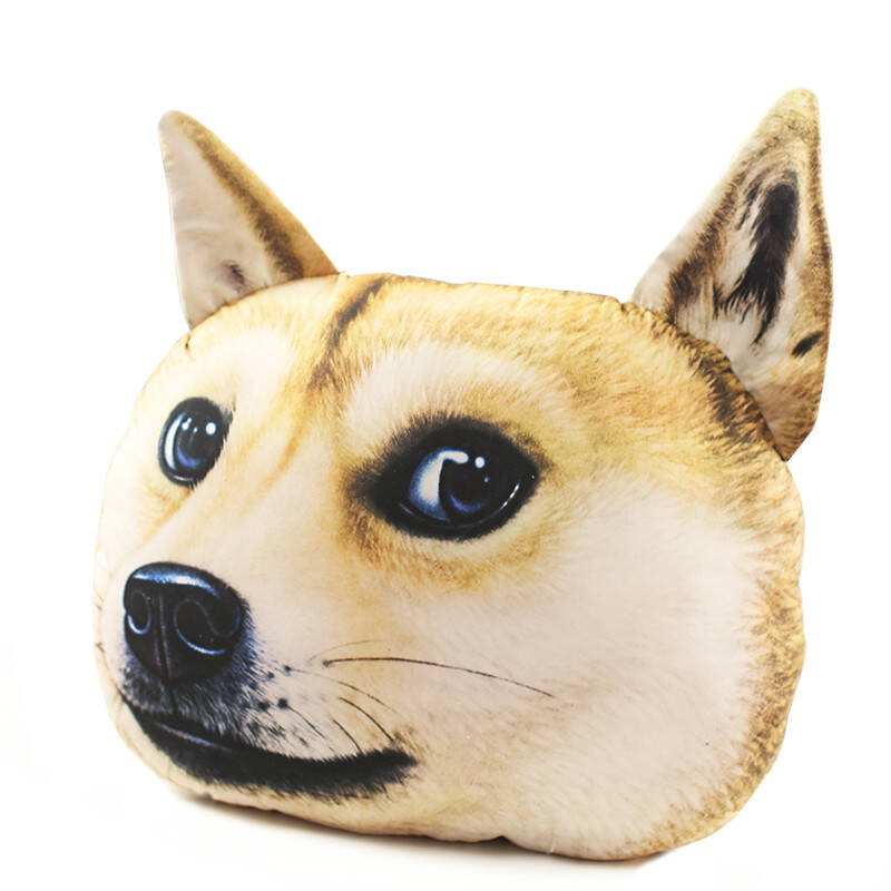 淘心乐哈士奇狗doge动物表情狗抱枕靠垫沙发靠枕 神烦秋田犬 50厘米