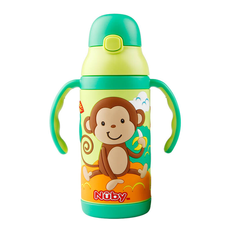 努比 3D猴子附背带儿童保温杯