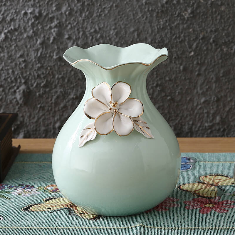 牧牛陶瓷小花瓶 
