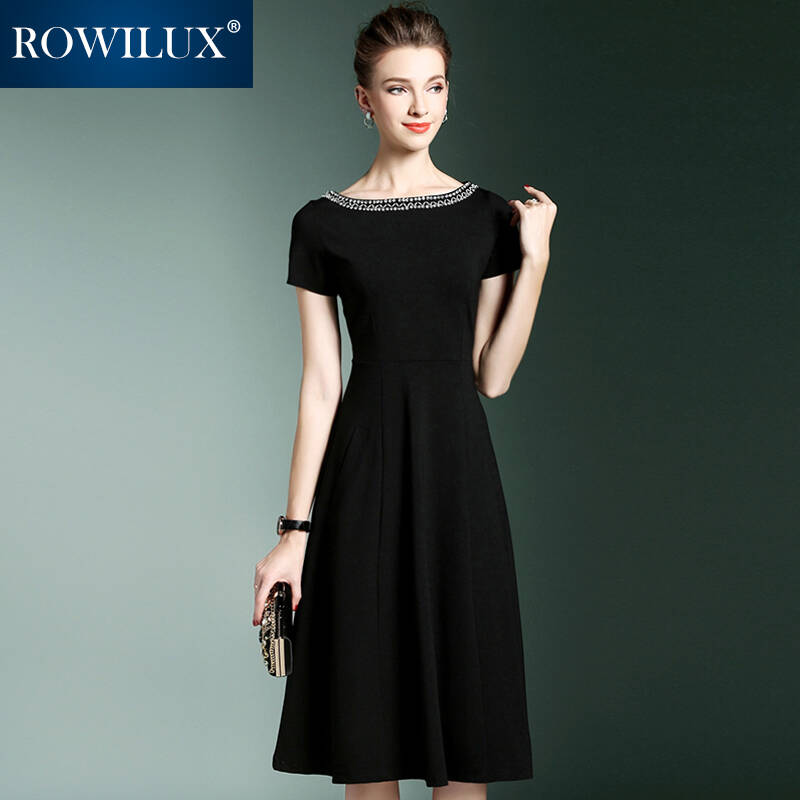 ROWILUX黑色连衣裙
