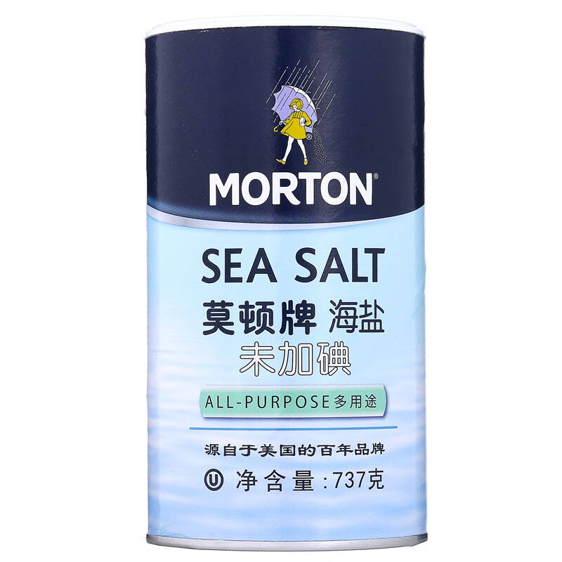 莫顿无碘盐 未加碘海盐 737g