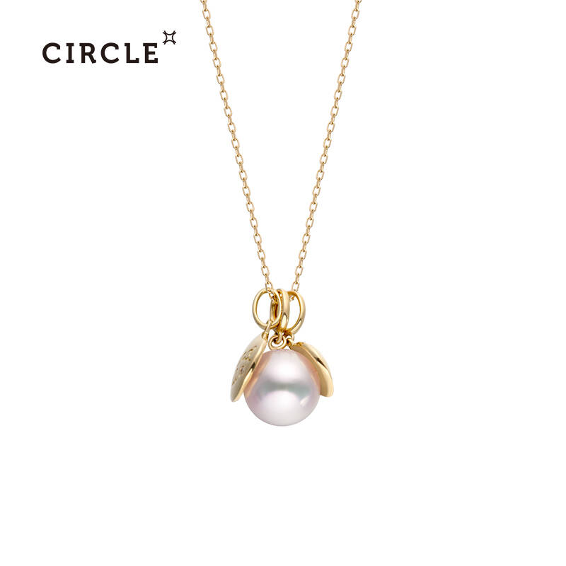 Circle金镶嵌海水珍珠项链 