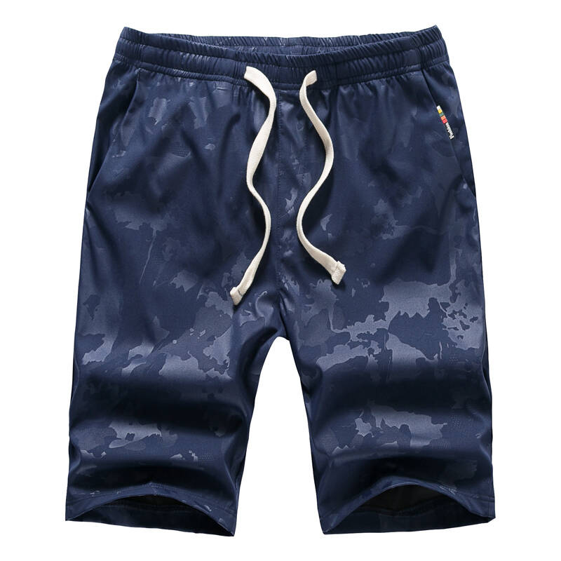 OKMEL 时尚蓝色系带透气5分裤