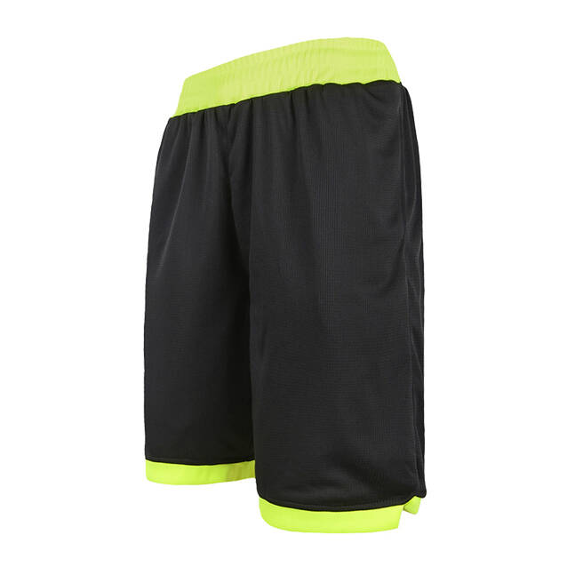 EU 黑色荧光绿边宽松系带篮球裤