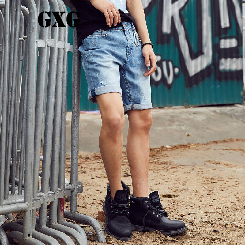 GXG 简洁时尚修身牛仔短裤