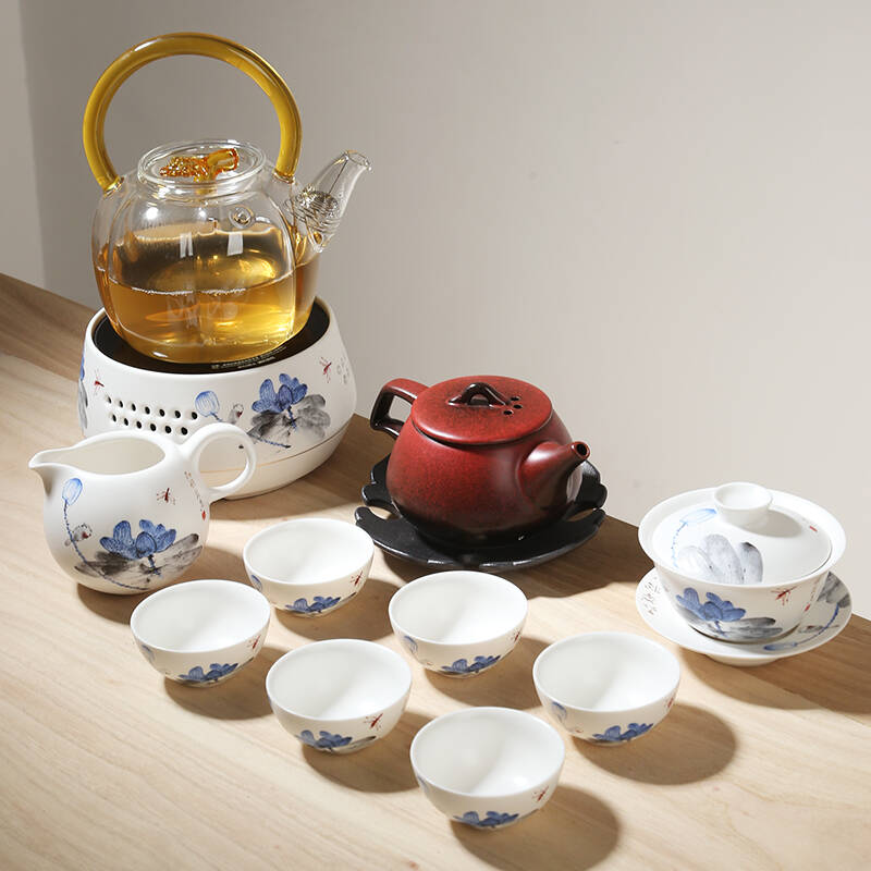 成艺陶瓷整套茶具带电陶炉图片