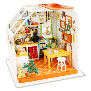 若态diy手工小屋 儿童积木玩具 立体木质拼图 拼装模型手工制作小屋