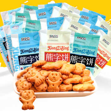 曲奇熊字饼115g*30袋好吃点酥性饼干小熊仔饼干手指饼儿童零食 熊字饼