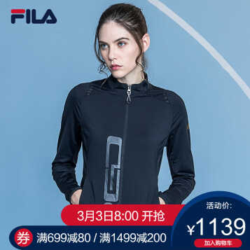 fila(斐乐)2018 r系列女外套2018春季新品针织上衣立领女款防风运动