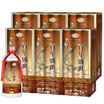【京东配送】茅台 百年盛世 鸿福万代 世尊 52° 500ml 整箱 368.