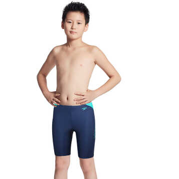 速比涛speedo儿童泳裤 男童五分及膝游泳裤 青少年训练比赛专业游泳装