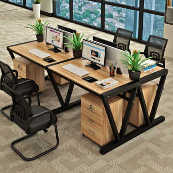 职员办公桌双人位电脑桌2/4/6人工作位卡座 屏风隔断多人办公室桌椅