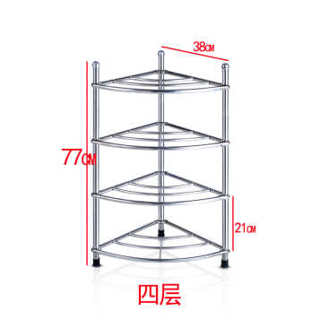 多层不锈钢洗脸盆架子六层三角架厨房卫生间落地置物架面盆架加厚sn