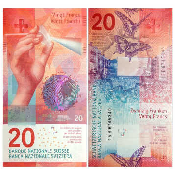 【甲源文化】欧洲-全新unc 瑞士法郎纸币 2015-2017年 精美高端防伪