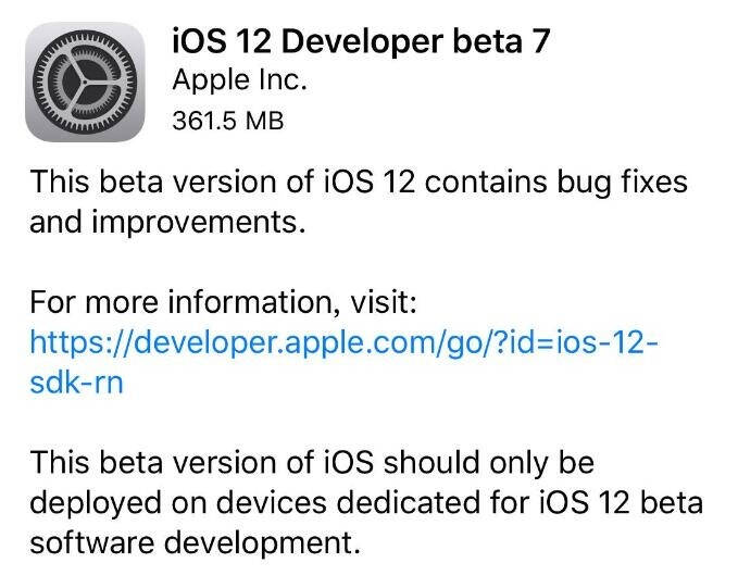 苹果发布iOS 12 Beta ..