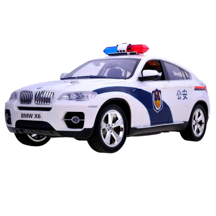 信强遥控玩具车模1:16宝马x6警车包充电原厂正版授权jc16-2