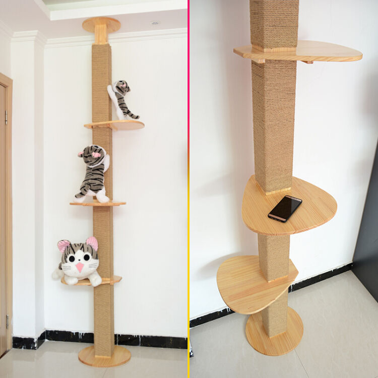 松木猫爬架实木通天柱猫架家具猫跳台猫树顶天立地