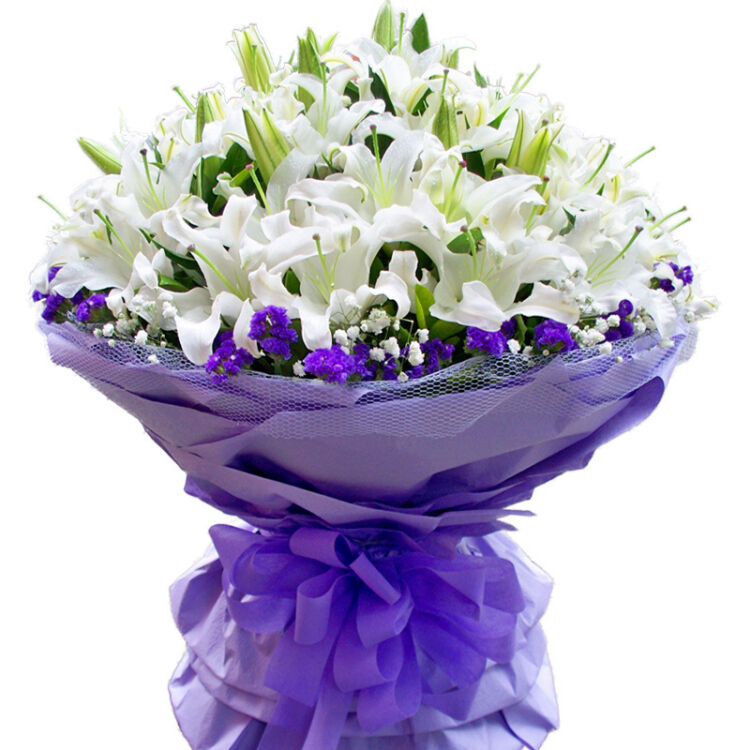 教师节礼物99朵百合北京鲜花速递成都订花上海送花广州鲜花重庆花店