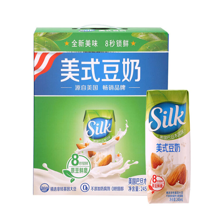 植朴磨坊 silk美式豆奶巴旦木味利乐钻245ml*10包