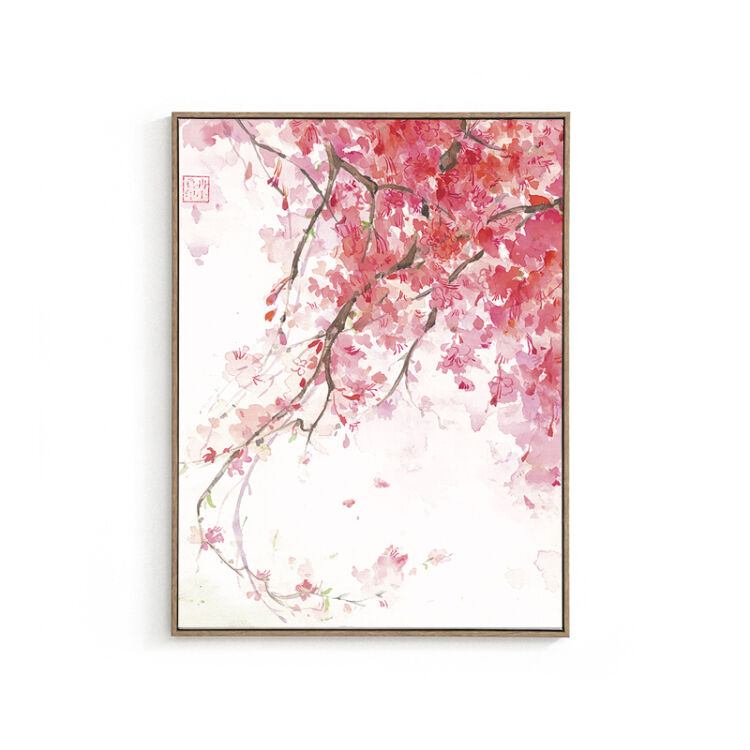 装饰画沙发背景墙画玄关餐厅油画书房壁画三联组合画 梅花(单幅装) 40
