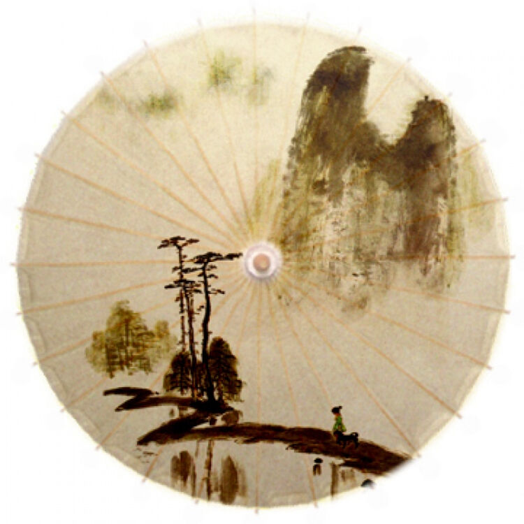 水墨江南风景画中式装修灯伞防雨复古雨伞旗袍模特伞
