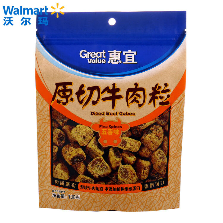 【沃尔玛】惠宜 原切牛肉粒 原切 牛肉粒 五香味 100g