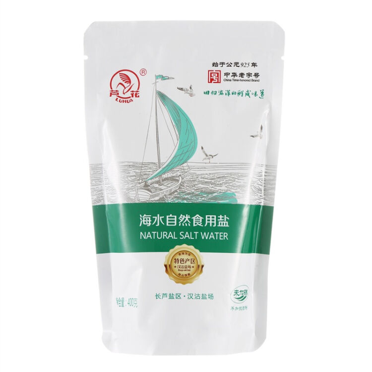 芦花(luhua)海水自然食用盐(未加碘)400g