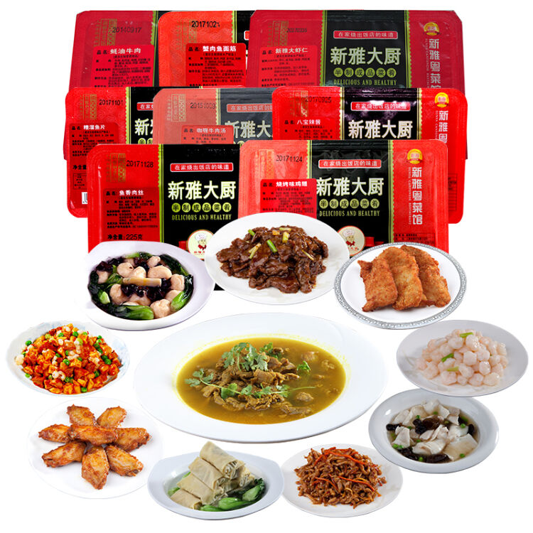 新雅 年夜饭方便菜组合 速冻半成品菜 经典粤菜 12道家宴方便菜 2850g