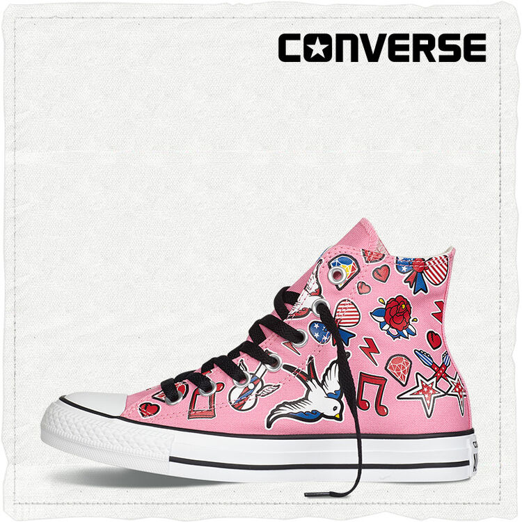 匡威(converse) converse匡威官方 趣味图案印花帆布鞋 550263c 粉色