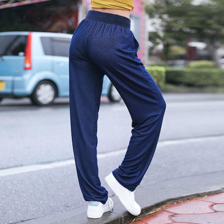 暴走的萝莉深蓝色运动休闲卫裤女夏新款宽松透气训练健身长裤 llck