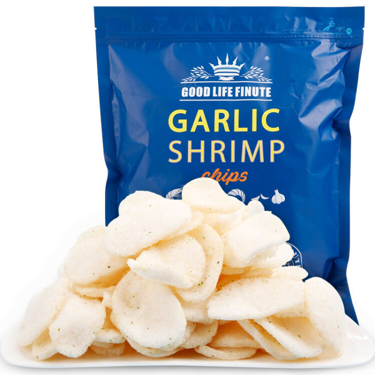 韩国进口网红零食趣莱福虾片240g巨型超大包装蒜味鲜虾片膨化小吃