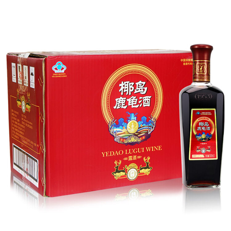 椰岛yedao 养生酒 椰岛鹿龟酒 33度 500ml*12瓶 整箱装