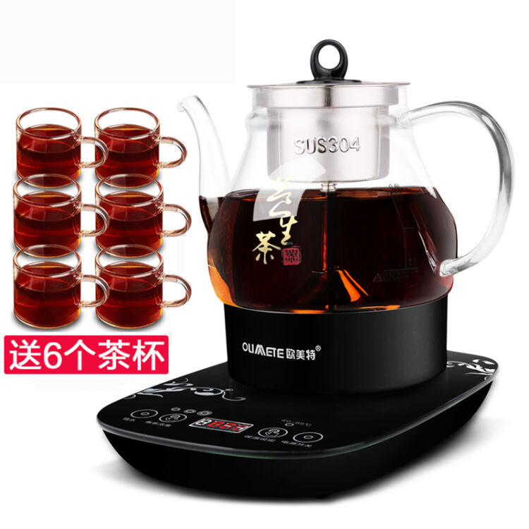 欧美特(oumete)煮茶器黑茶煮茶壶蒸汽自动智能电茶壶泡茶养生壶玻璃