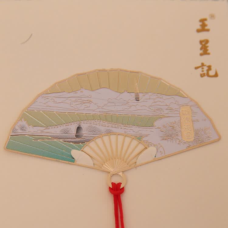 扇形书签 书签 中国风 金属创意书签 礼品套装 书签-断桥残雪