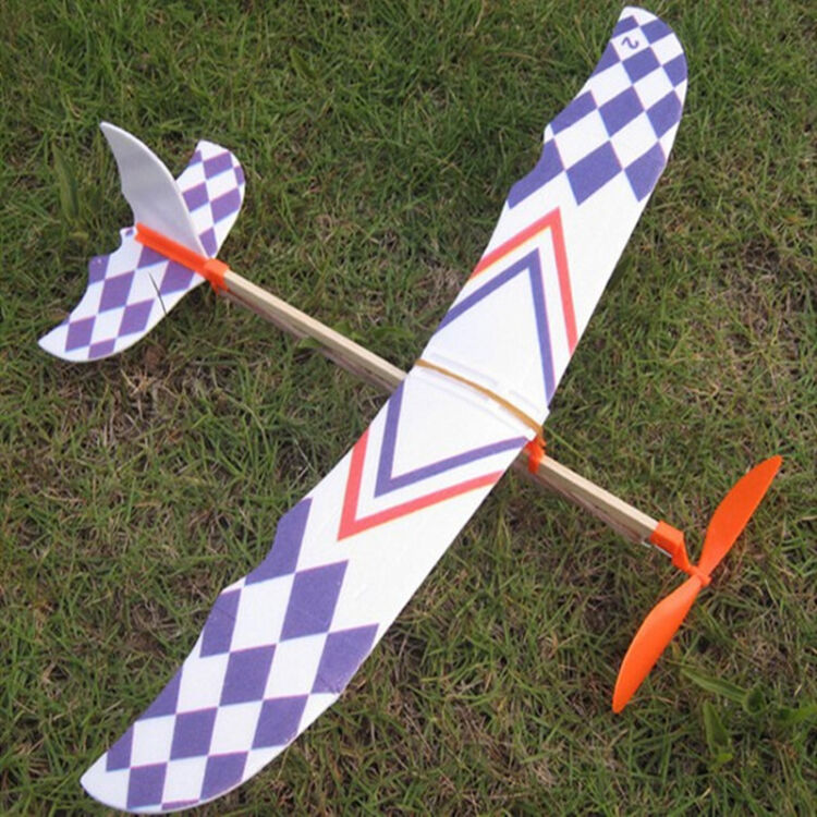 手工泡沫航模改装橡皮筋动力飞机模型滑翔机 单翼飞机